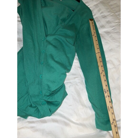 Old Navy Women’s Long Lean Button Cardigan XL Jade Green Pockets long sleeve - Picture 9 of 14